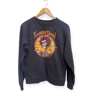 Grateful Dead Bertha Skeleton and Roses Long Sleeve Black Sweatshirt